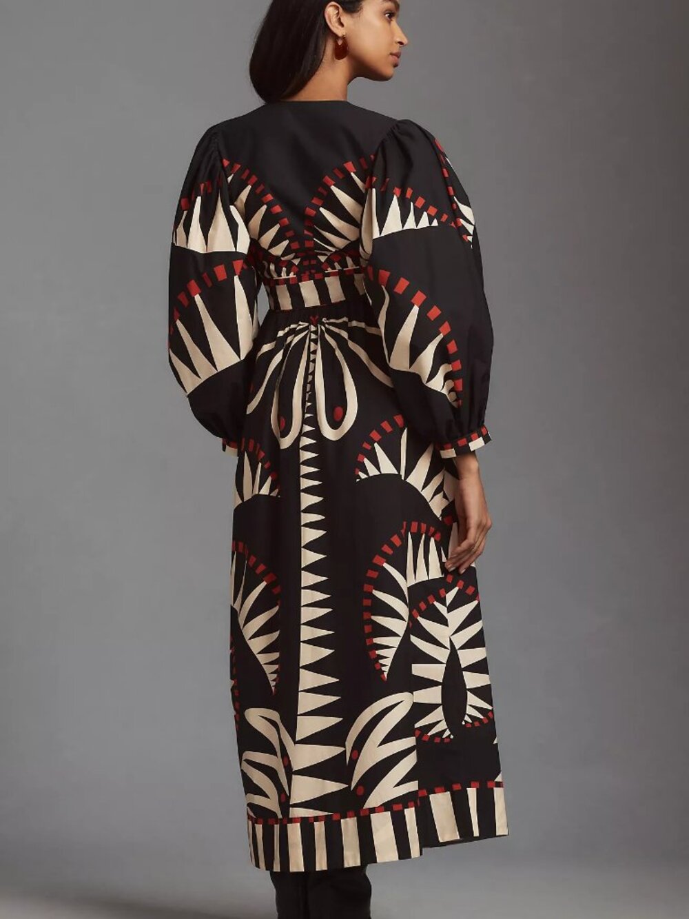 FARM Rio Black, White and Red Geometric Maxi Dress - Picture 7 of 8
